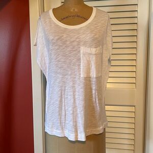 SPLENDID | white semi sheer pocket top M